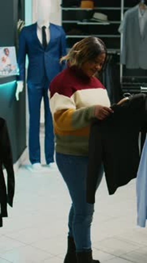 Vertical Video Diverse Women Talking About Fashion Brands in Retail Shop