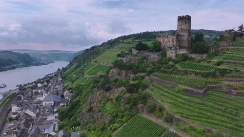 The Town Of Kaub On The Rhine Coast, Germany