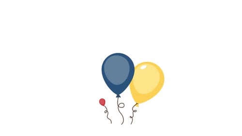 Animated Flat Design Balloons for Celebrations