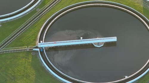 Birds Eye View of Water Purification Tanks