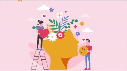 Mental Well-being and Emotional Health Flat Design Illustration