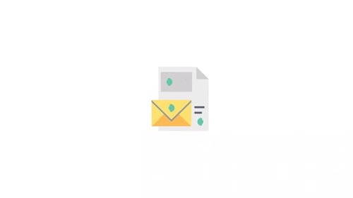 Flat Design Email and Document Communication Icon Animation