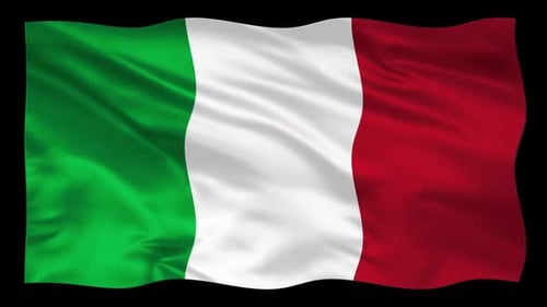 Waving Italian Flag Seamless Loop Animation