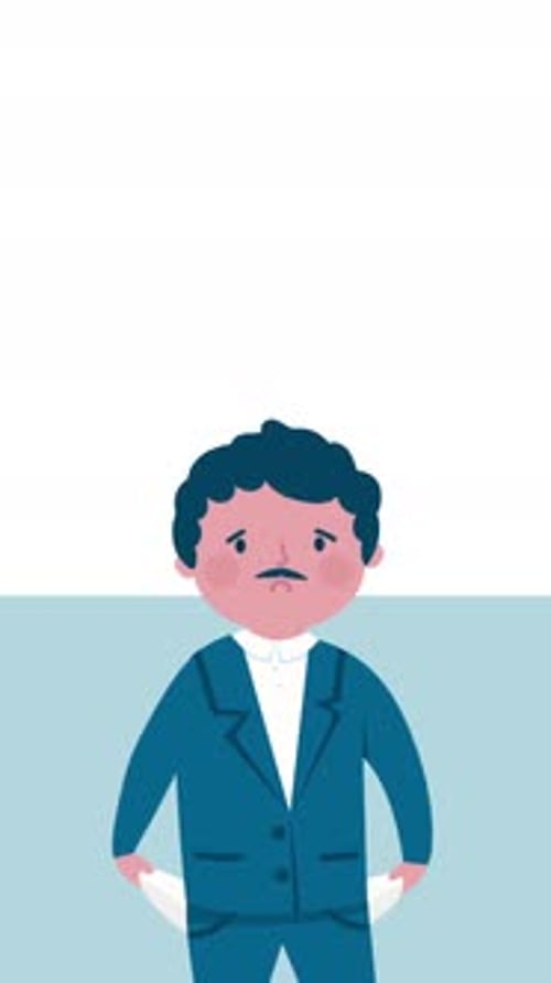 2D Bankrupt Man Vertical Animation