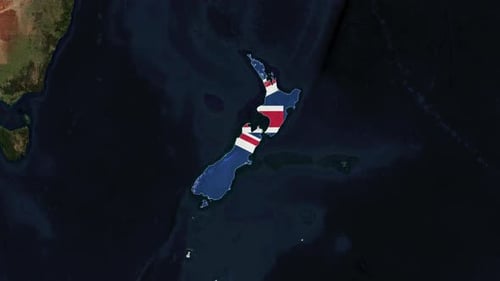 New Zealand Flag Border Map