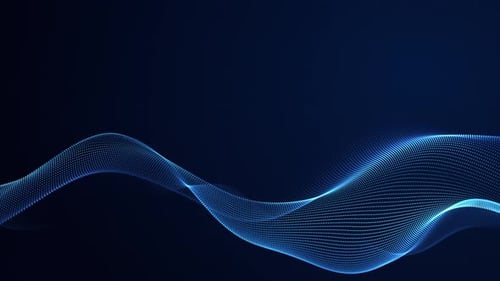 Abstract digital dynamic particle wawes. Screensaver video animation. Light abstract background part