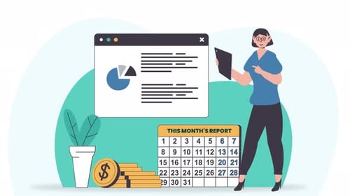 Corporate Business Financial Report and Planning Flat Design Animation