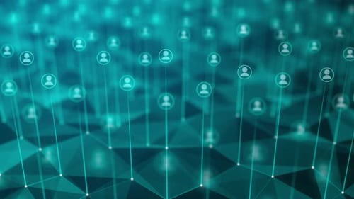 Futuristic Network Animation with User Avatars