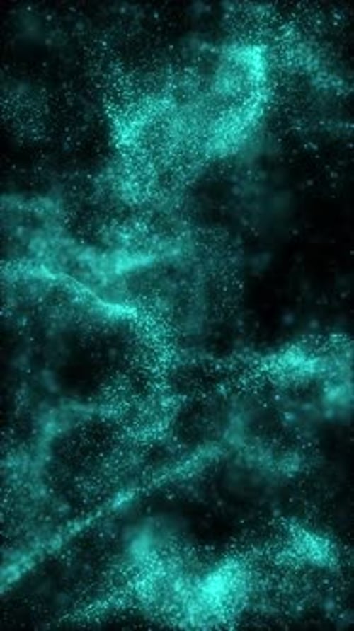 Abstract Cyan Particles Fluid Motion Loop Background