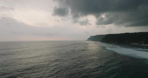 Aerial view of the Indian Ocean in Bali, Indonesia