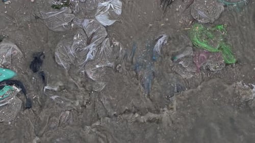 Pollution on the beach in Vietnam