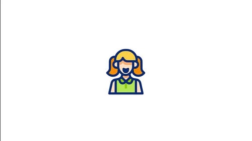 Animated Smiling Girl Character Icon Loop