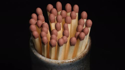 Matches in Holder Close Up