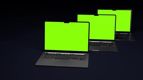 opening Premiaum 3D Laptop Green Screen