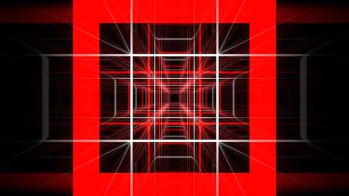 Red And White Abstract Squares Moving Background Vj Loop In HD