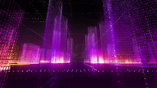 Technologischer digitaler Stadthintergrund V9
