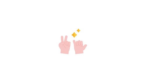 Flat Design Animated Hand Gestures with Sparkle Effect