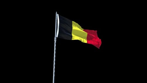Realistic Waving Belgian Flag Loop Animation