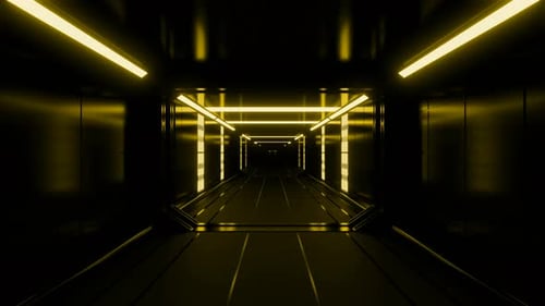 Seamless Travel Through a Futuristic Neon Light Tunnel