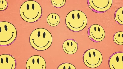 Animated Retro Smiley Faces Background Loop