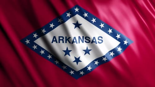 Waving Arkansas State Flag Loop