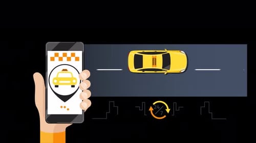 Taxi Order Application Alpha Channel 4K