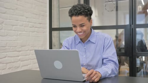 Woman Working Remotely Having a Video Call