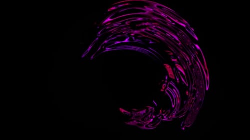 Abstract Fluid Wave in Neon Purple and Pink Loop Background