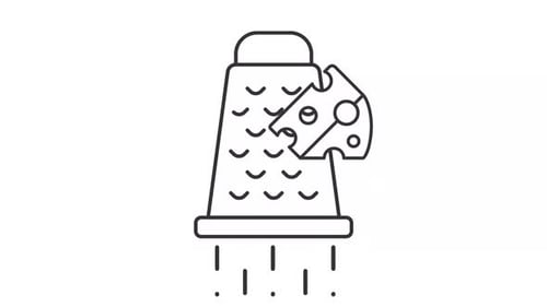 Animated Flat Design Icon of Cheese Grater