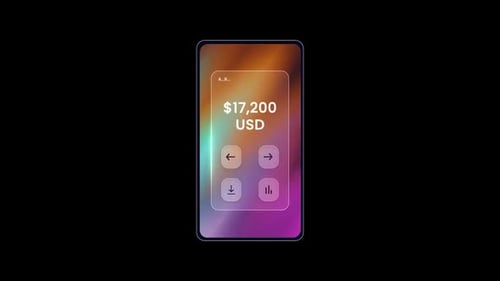 Modern Financial Mobile App Interface with Animated Data