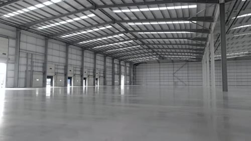Warehouse Facility Empty Interior Flythrough