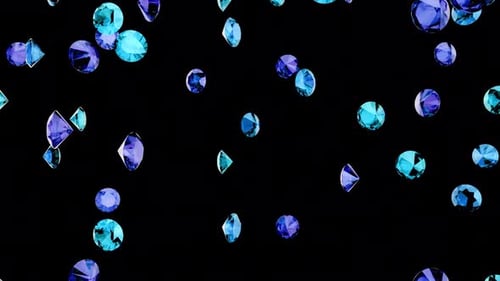 Elegant Falling Blue and Purple Gemstones