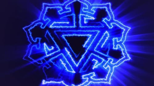 Blue Glowing Sacred Geometric Symbol Energy Animation