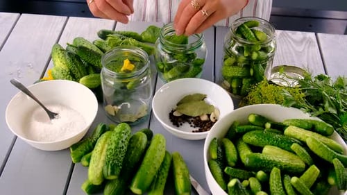 Preparing Pickled Cucumbers for Fresh Food Preservation