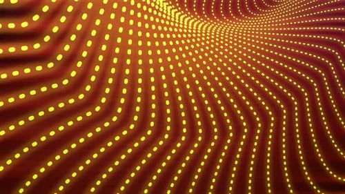 Dynamic Abstract Background with Flowing Glowing Yellow Dots