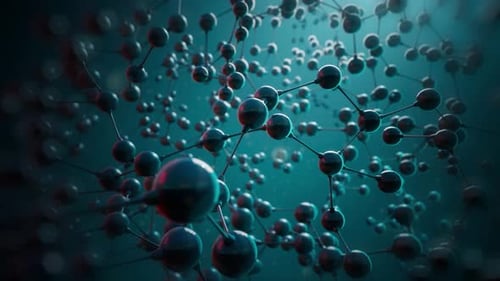 Abstrakte Molekülstruktur mit verbundenen Atomen und Bindungen