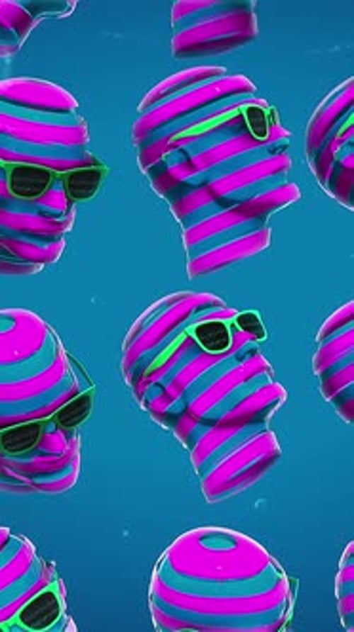 Heads With Sunglasses 08