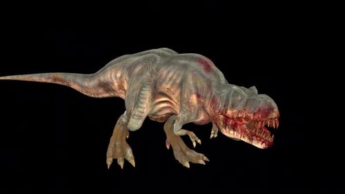 Animated Tyrannosaurus Rex 3D Model with Roaring Action