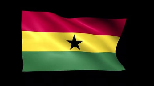Waving Flag of Ghana Realistic 3D Animation