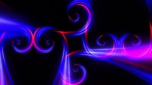 Dynamic Neon Red and Blue Fluid Swirls Background