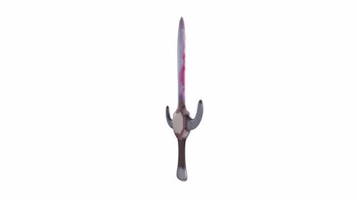 Rotating Iridescent Fantasy Sword 3D Animation