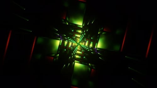 Pulsating Multicolor Neon in a Dynamic and Hypnotic VJ Loop Display