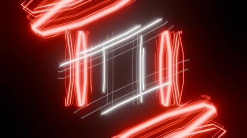 Abstrakter VJ-Loop-Geometriehintergrund, bunte Linien und Formen, hell