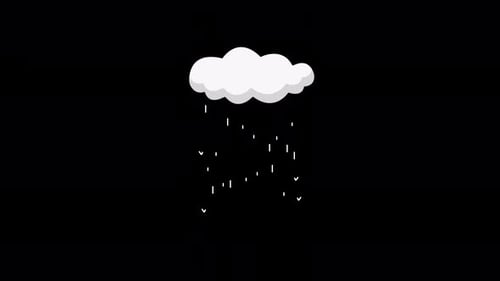 Animated Cloud Raining Weather Icon Loop