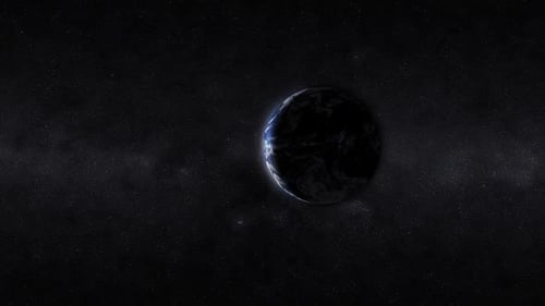 Realistic Rotating Earth Planet in Starry Space Animation