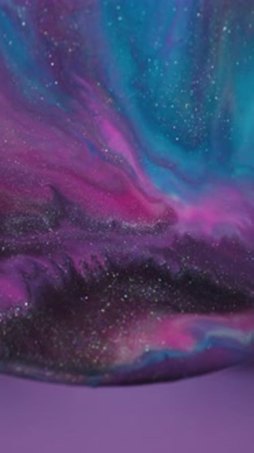 Vertical Paint Swirl Blur Acrylic Spill Round Lens