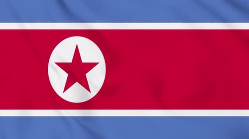 Realistic North Korea Flag Waving Seamless Loop