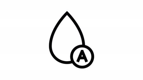 Flat Design Blood Type A Icon Reveal Animation