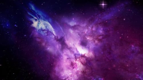 Vibrant Purple Nebula and Sparkling Stars Deep Space Background