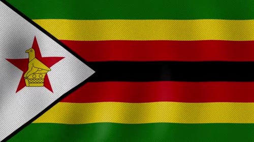 Seamless Loop Waving Zimbabwe Flag Animation